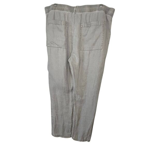 James Perse gray 100% linen pull on high rise elastic waist pants size 4 US XL - Picture 5 of 8